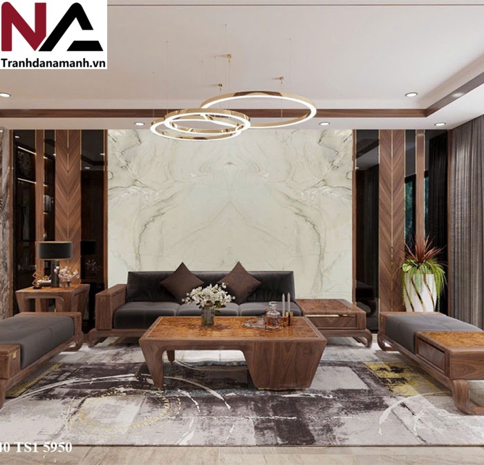 Mẫu tranh đ&aacute; ốp tường ph&ograve;ng kh&aacute;ch đẹp