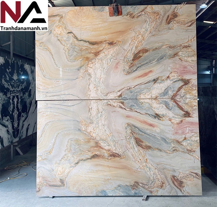 Tranh đá thạch anh đối xứng TDDX09 2 Tranh đá thạch anh đối xứng TDDX09