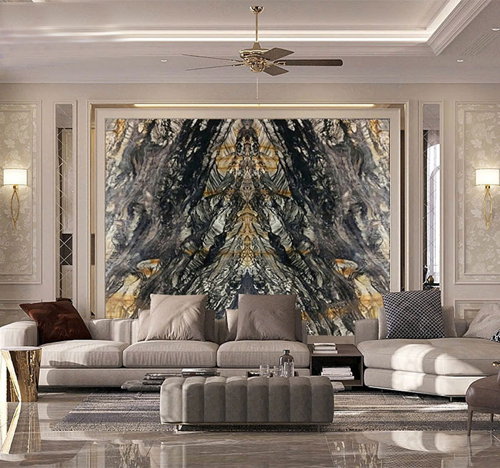 Tranh đá tự nhiên vân đối xứng TDDX19