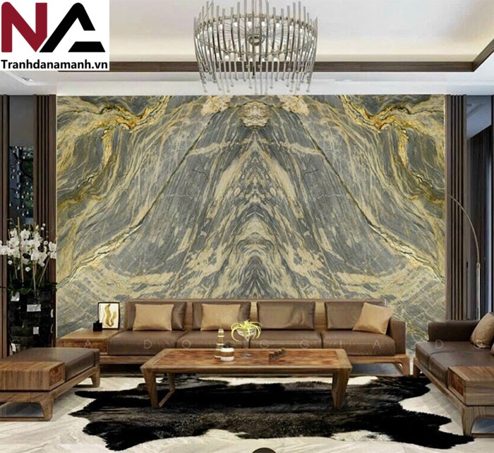 Mẫu tranh đ&aacute; ốp tường ph&ograve;ng kh&aacute;ch đẹp