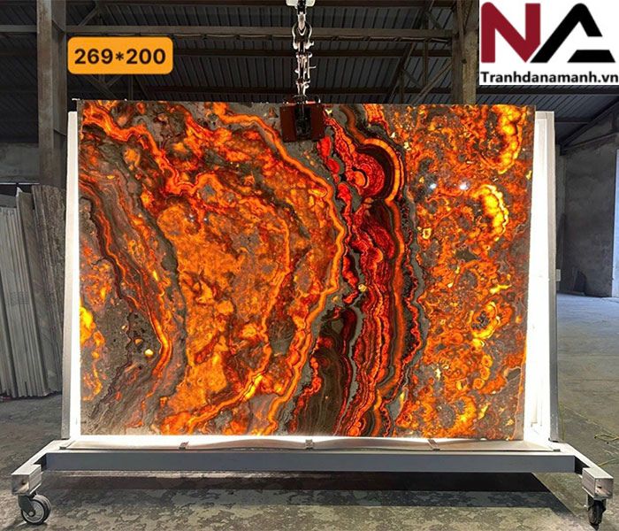 Tranh đá Onyx xuyên sáng đối xứng TDXS10 3 Tranh đá Onyx xuyên sáng đối xứng TDXS10