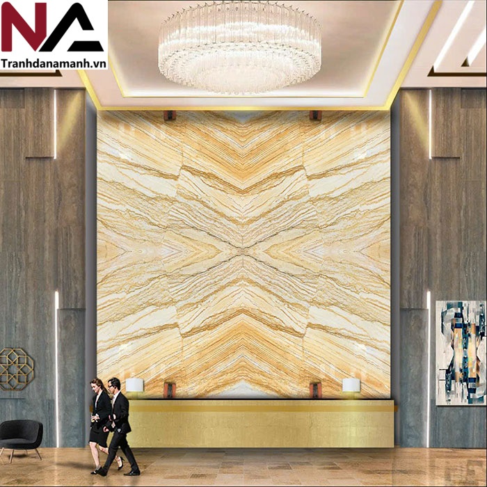 Mẫu tranh đ&aacute; ốp tường ph&ograve;ng kh&aacute;ch đẹp
