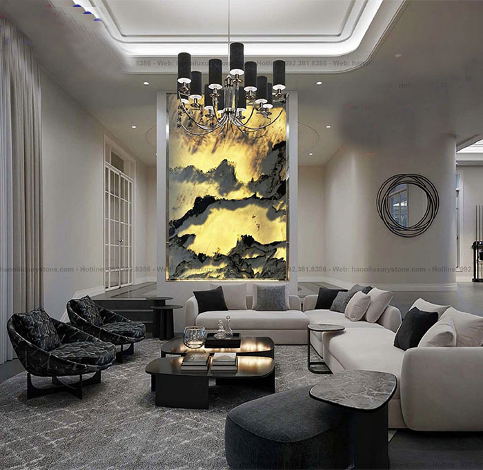 Tranh đá sơn thủy xuyên sáng TDST06