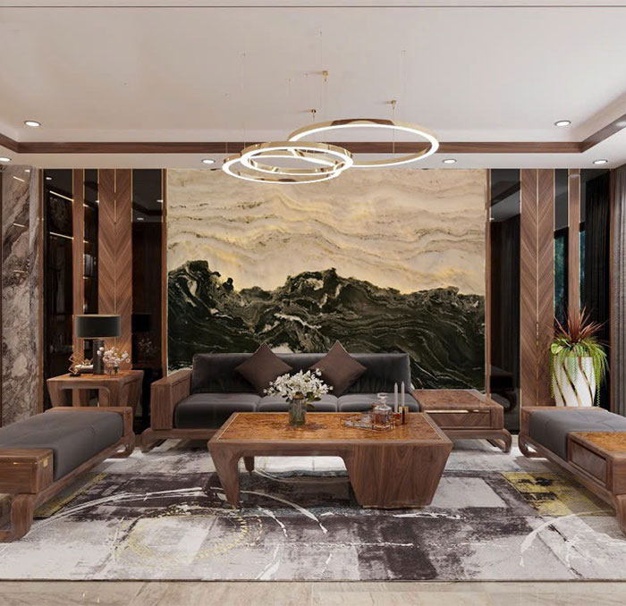 Tranh đá sơn thủy xuyên sáng TDST09