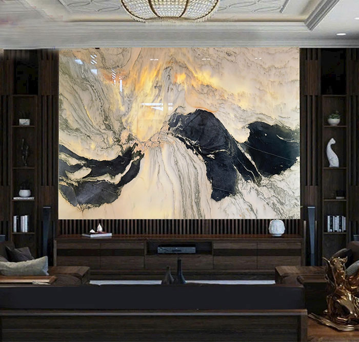 Tranh đá sơn thủy xuyên sáng TDST23