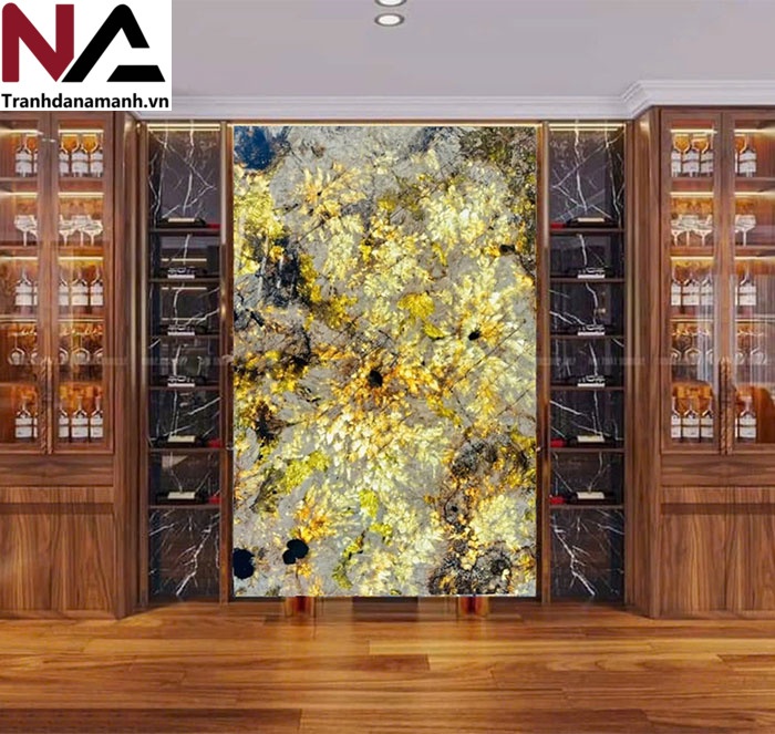 Mẫu tranh đ&aacute; ốp tường ph&ograve;ng kh&aacute;ch đẹp