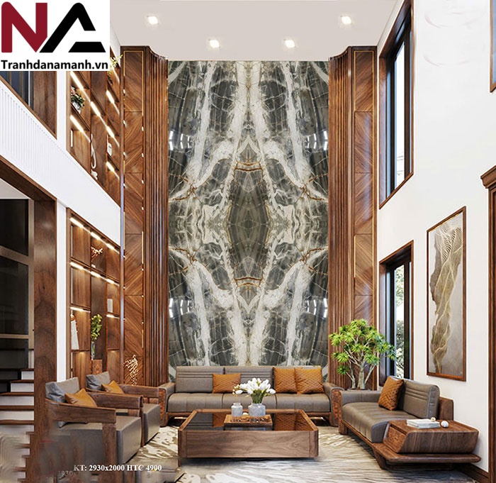 Mẫu tranh đ&aacute; ốp tường ph&ograve;ng kh&aacute;ch đẹp