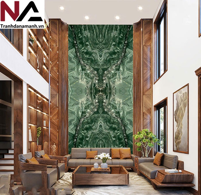 Mẫu tranh đ&aacute; ốp tường ph&ograve;ng kh&aacute;ch đẹp