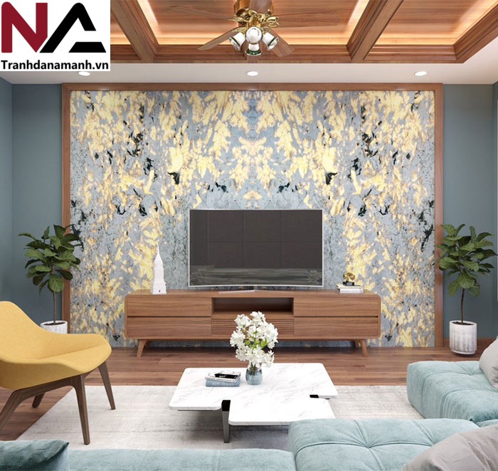 Mẫu tranh đ&aacute; ốp tường ph&ograve;ng kh&aacute;ch đẹp