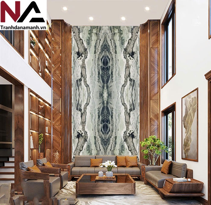 Mẫu tranh đ&aacute; ốp tường ph&ograve;ng kh&aacute;ch đẹp