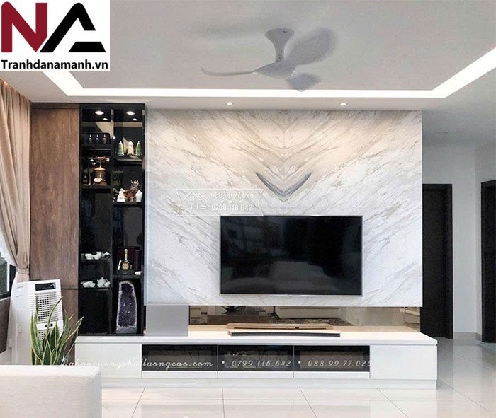 Bộ sưu tập đá ốp vách tivi hot nhất 2025, nâng tầm không gian sống 46 Đá nhân tạo ốp vách tivi