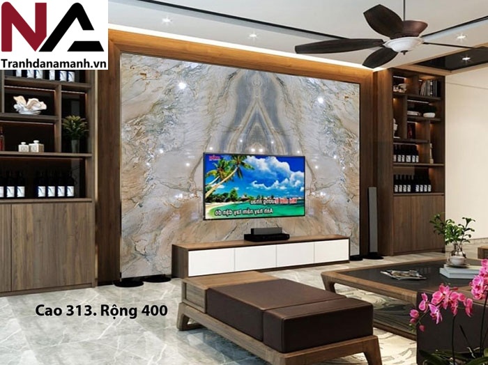 Bộ sưu tập đá ốp vách tivi hot nhất 2025, nâng tầm không gian sống 43 Đá tự nhiên ốp vách tivi