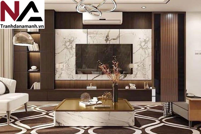 Bộ sưu tập đá ốp vách tivi hot nhất 2025, nâng tầm không gian sống 45 Đá nhân tạo ốp vách tivi