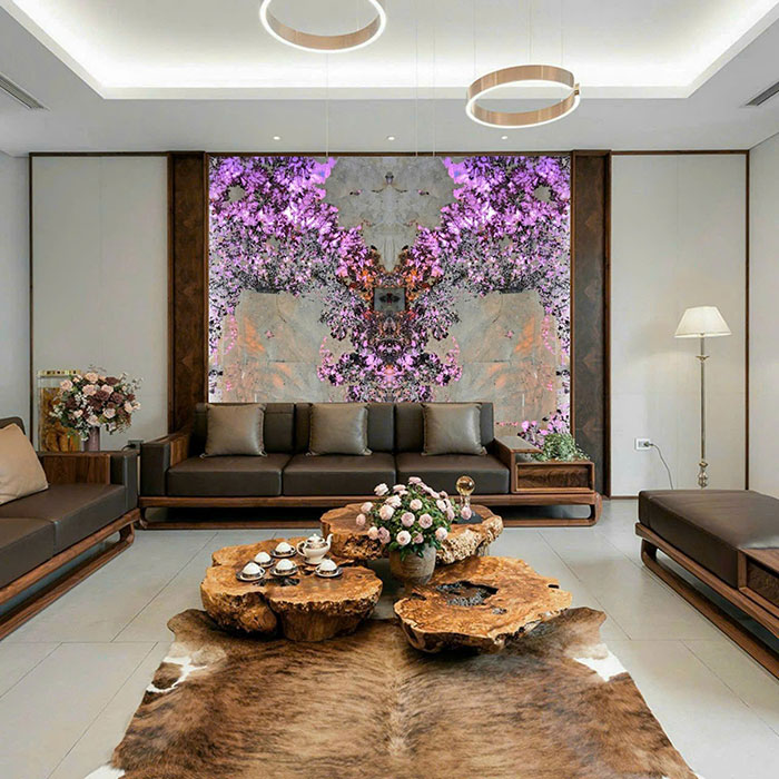 Tranh đá thạch anh đối xứng TDDX28