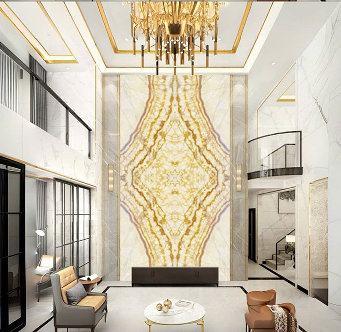 Tranh đá Onyx thông tầng TDTT-GD02 2 Tranh đá Onyx thông tầng TDTT-GD02