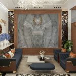 Tranh đá thạch anh đối xứng TDDX-TC03