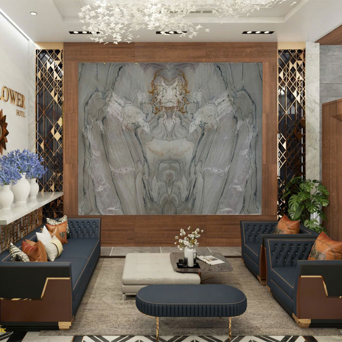 Tranh đá thạch anh đối xứng TDDX-TC03